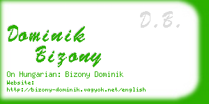 dominik bizony business card